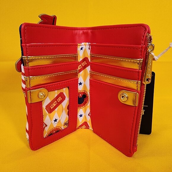 Loungefly Disney Mickey & Friends Circus Tent Flap Wallet NEW - Picture 11 of 13